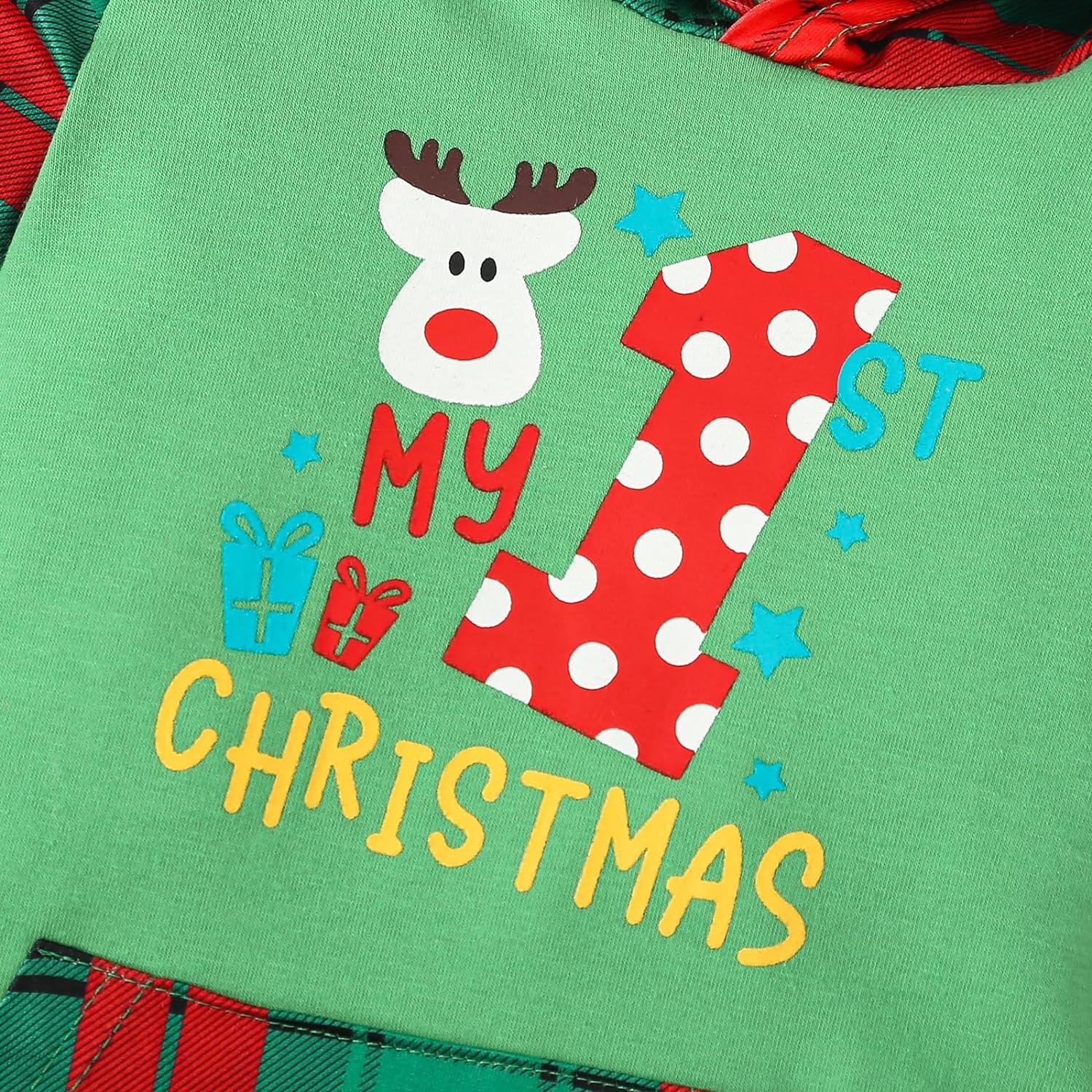 Noubeau My First Christmas Baby Girl Boy Outfit Car Truck Long Sleeve Pocket Hooded Romper Jumpsuit Xmas One Piece Clothes - Image 5